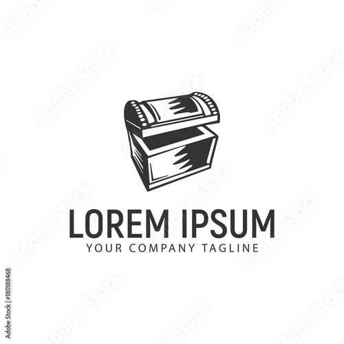 treasure chest logo design concept template