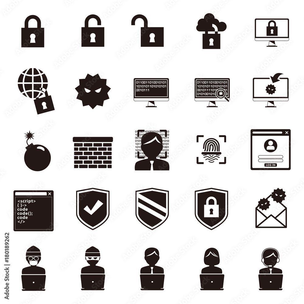 セキュリティアイコンセット Stock Vector Adobe Stock