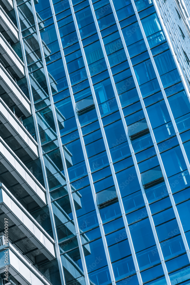 Close-Up of Modern Office Buildings in city of China.. Close-Up of Modern Office Buildings in city of China..
