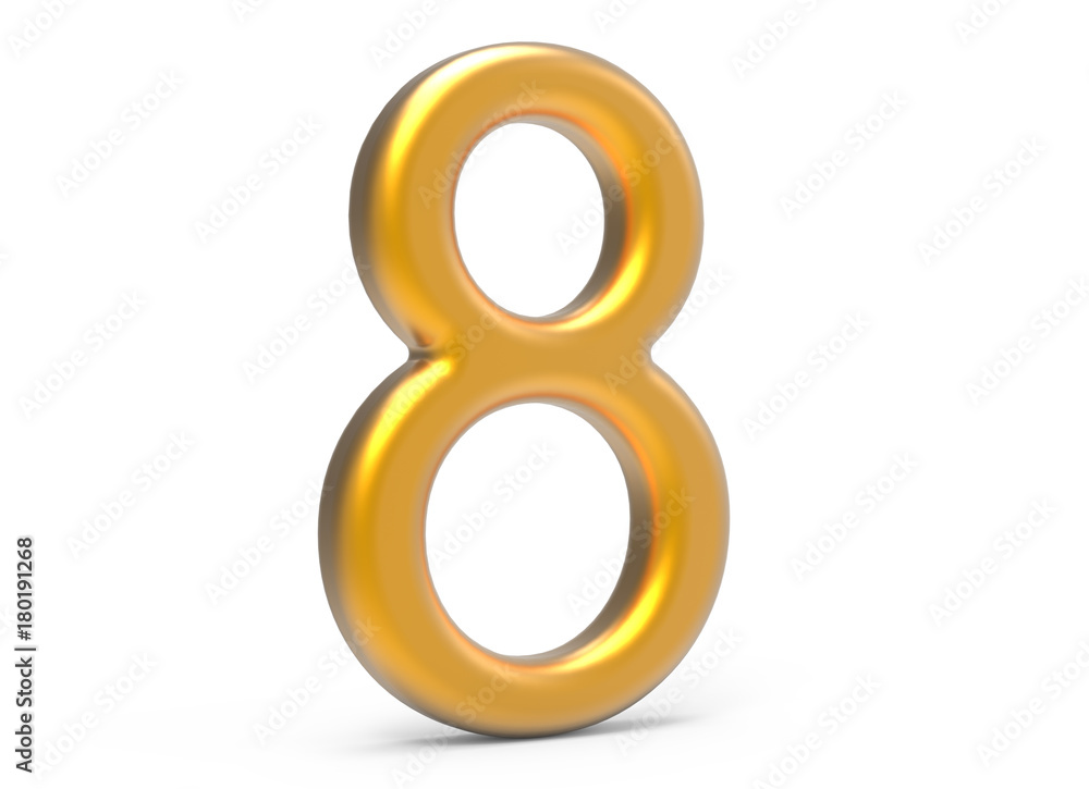 3D render golden number 8 3D render golden number 8