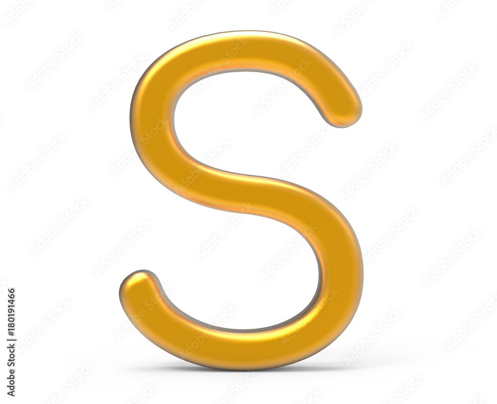3D render metallic alphabet S 3D render metallic alphabet S