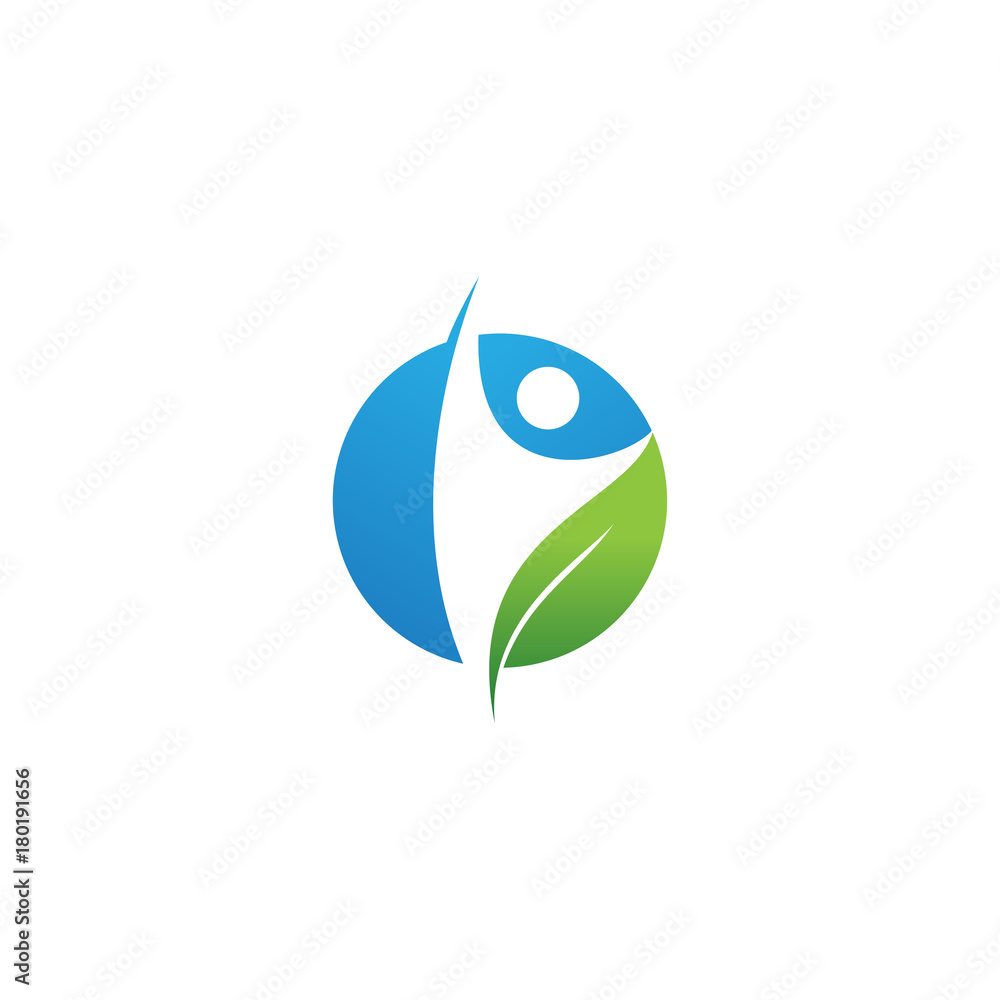 healthy people nature logo template