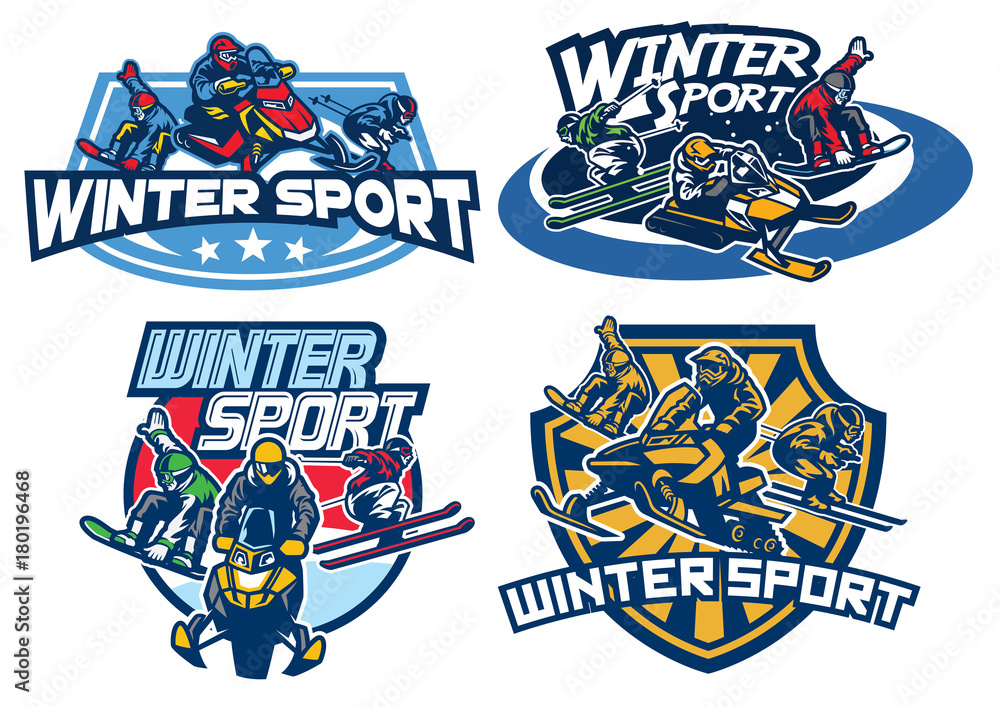 Obraz premium set on winter games badge design