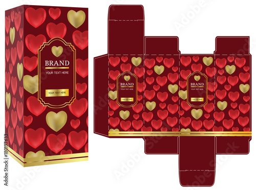 Packaging design, gift box template and mockup box. Vector illustration.