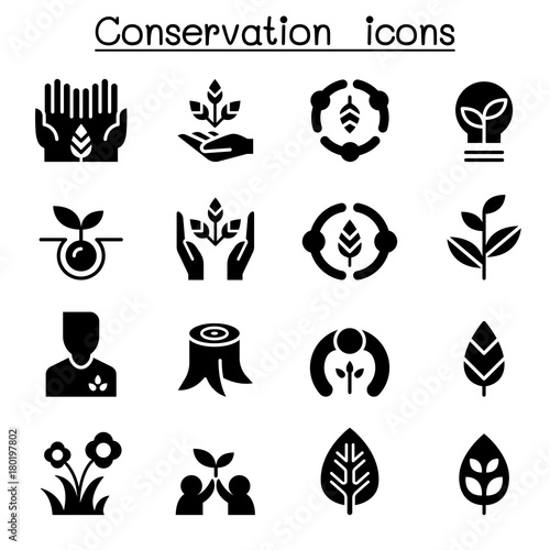 Eco friendly & Conservation icon set Vector graphic design