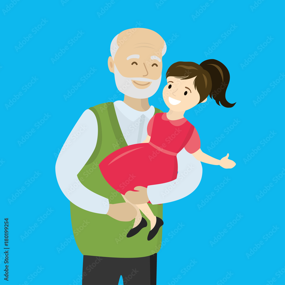 Father holds a daughter in his arms,isolated on white background Father holds a daughter in his arms,isolated on white background