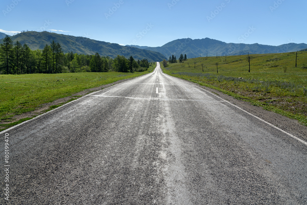 View of Chuysky Trakt or Chuya Highway. Altai Republic, Russia View of Chuysky Trakt or Chuya Highway. Altai Republic, Russia