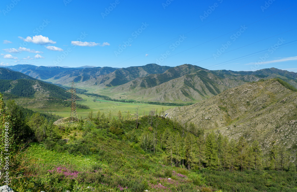 View from Mountain pass Chike-Taman. Altai Republic, Russia