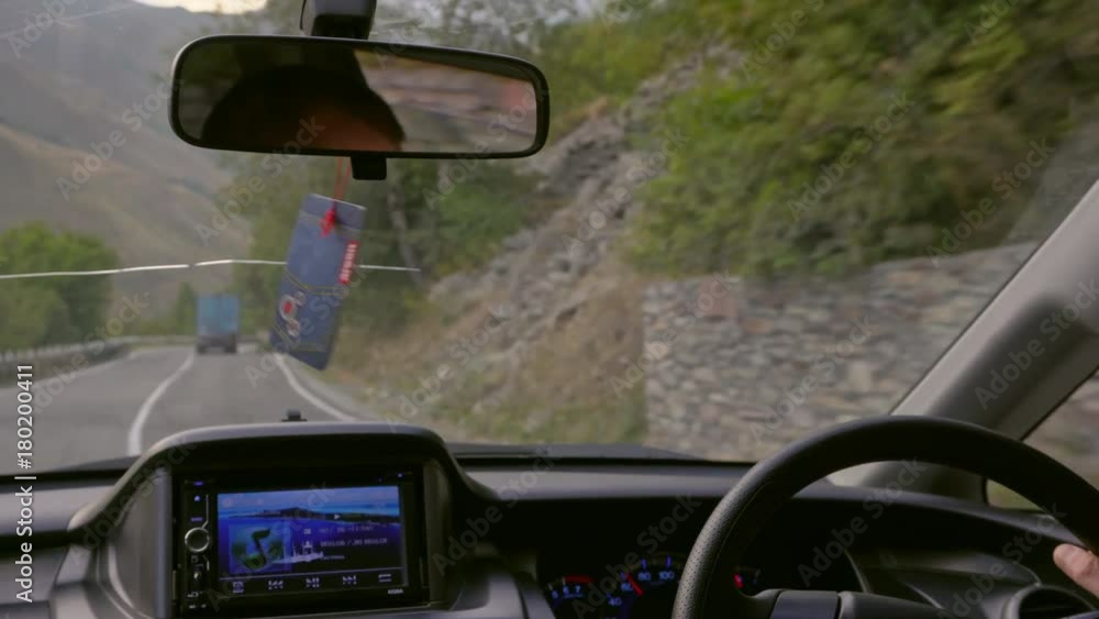 Inside a car. A GPS module is on. Close-up shot Inside a car. A GPS module is on. Close-up shot
