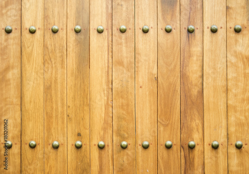 wood and brass tack texture background.