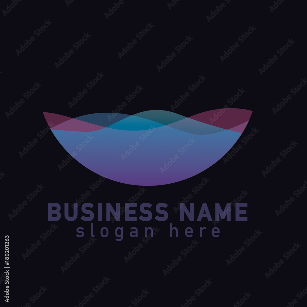wave semicircle logo design