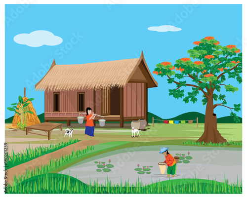 lifestyle of people at countryside vector design