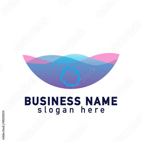 wave semicircle logo design