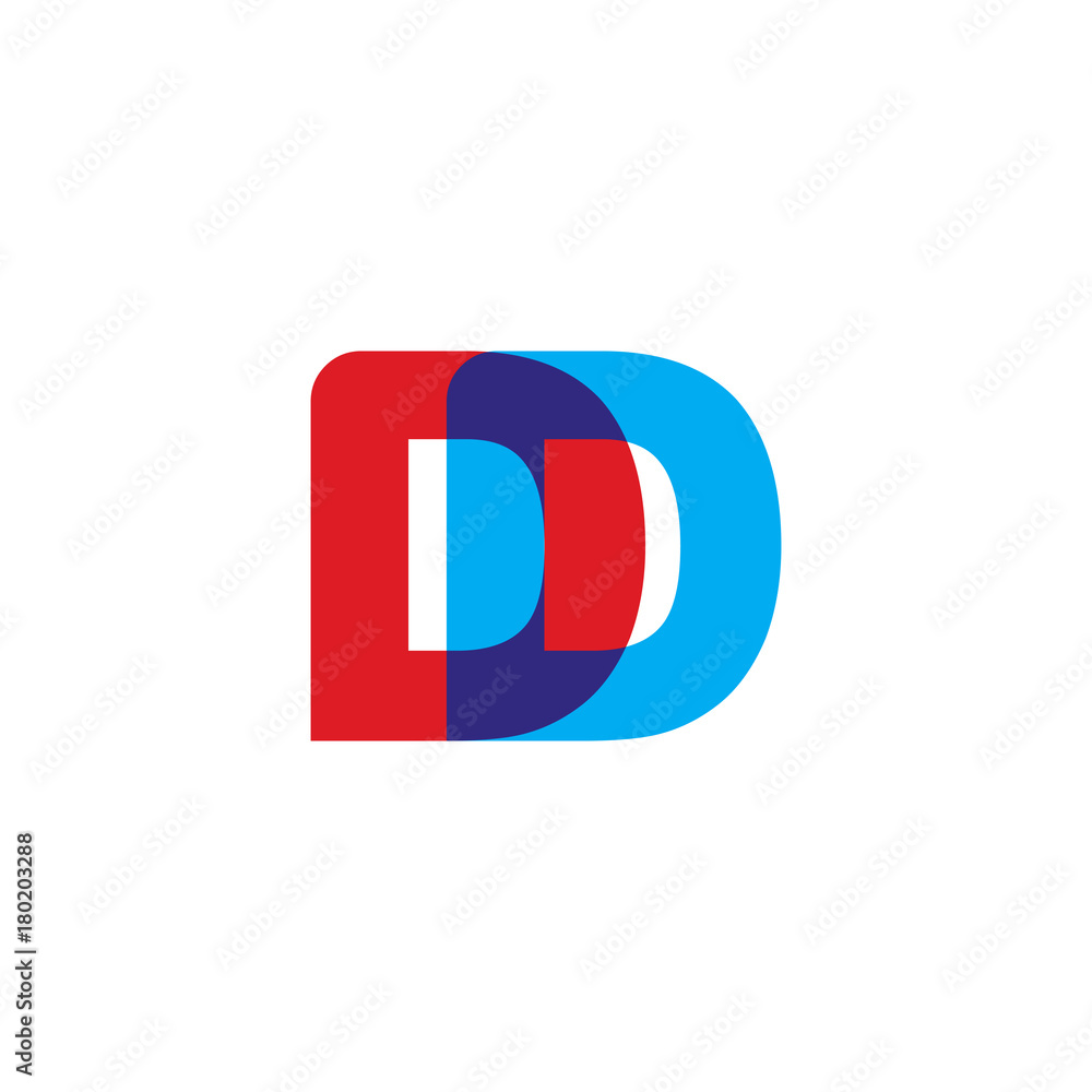 Initial letter DD, overlapping transparent uppercase logo, modern red blue color Initial letter DD, overlapping transparent uppercase logo, modern red blue color