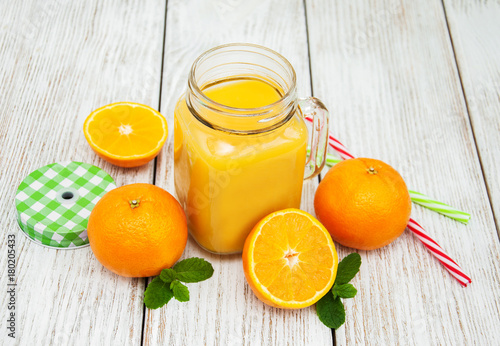 Jar with orange juice