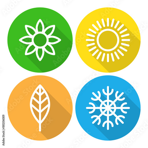 Seasons - winter, spring, summer and autumn.