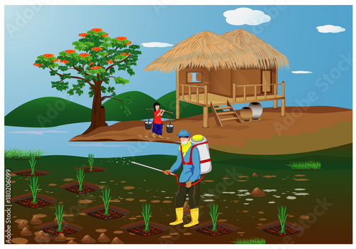 lifestyle of agriculturist vector design