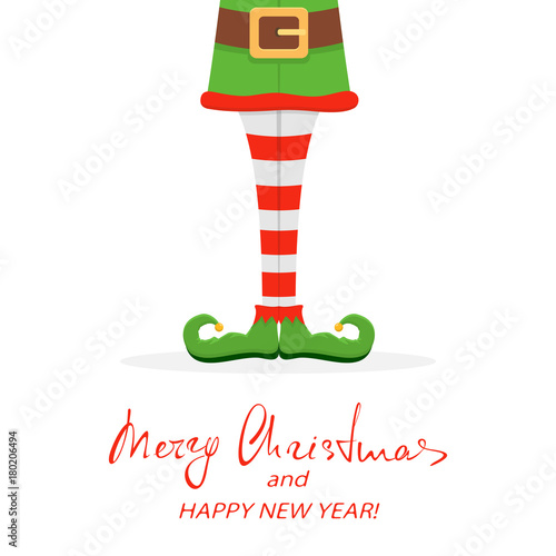 Elf legs in green shoes