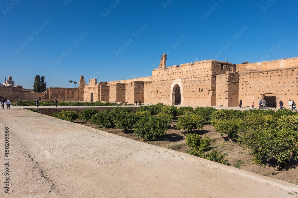 Gardens at El Badi Palace, Marrakech, Morocco