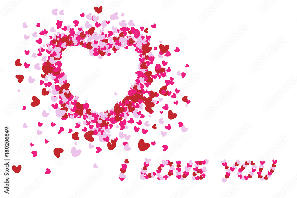 Beautiful heart for Valentine's day. On a white background. Vector