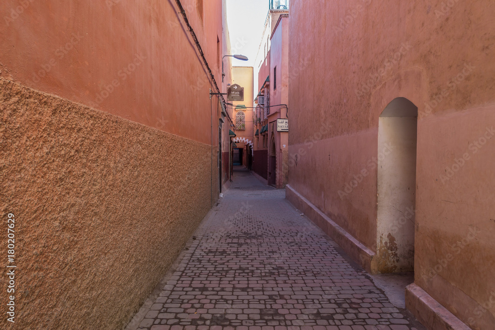 Narrow alley in Marrakech medina