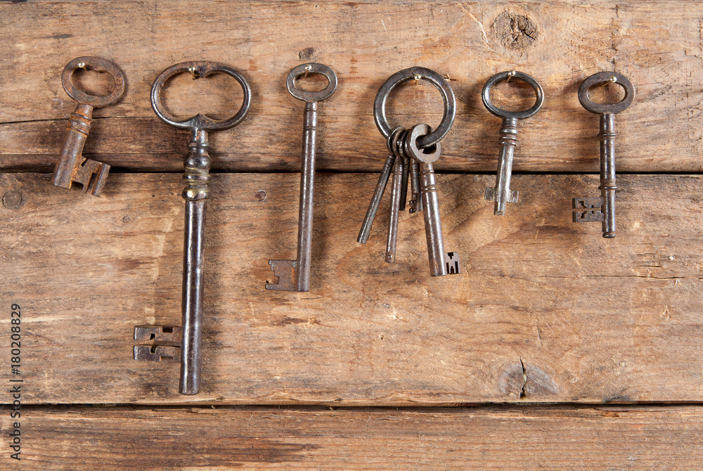 Hanging rusty keys Hanging rusty keys