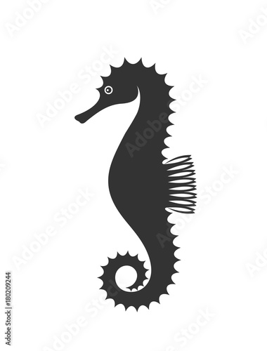 Sea Horse logo. Isolated sea horse on white background