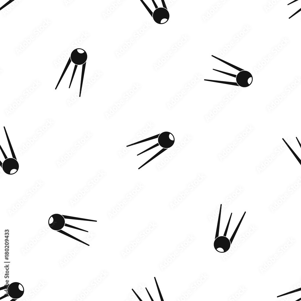 Fototapeta premium Sputnik pattern seamless black