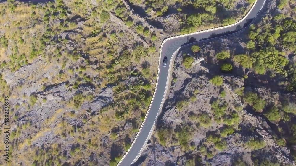 Overhead view of mountain road Overhead view of mountain road