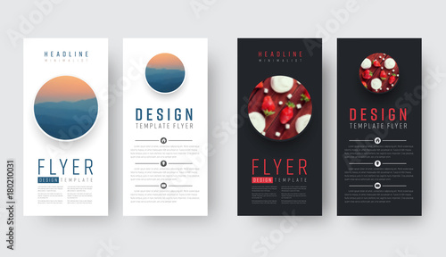 Design flyer in a minimalist style with a round place for a photo