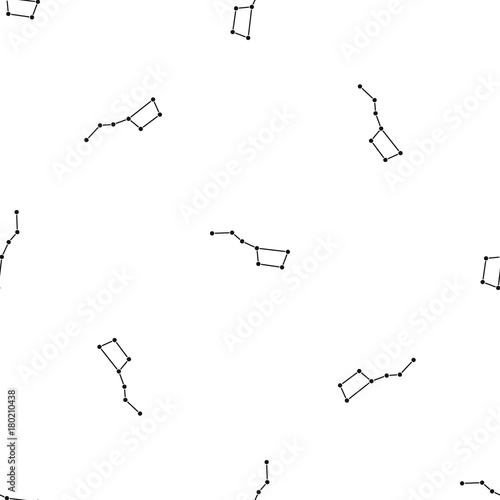 The Great Bear constellation pattern seamless black