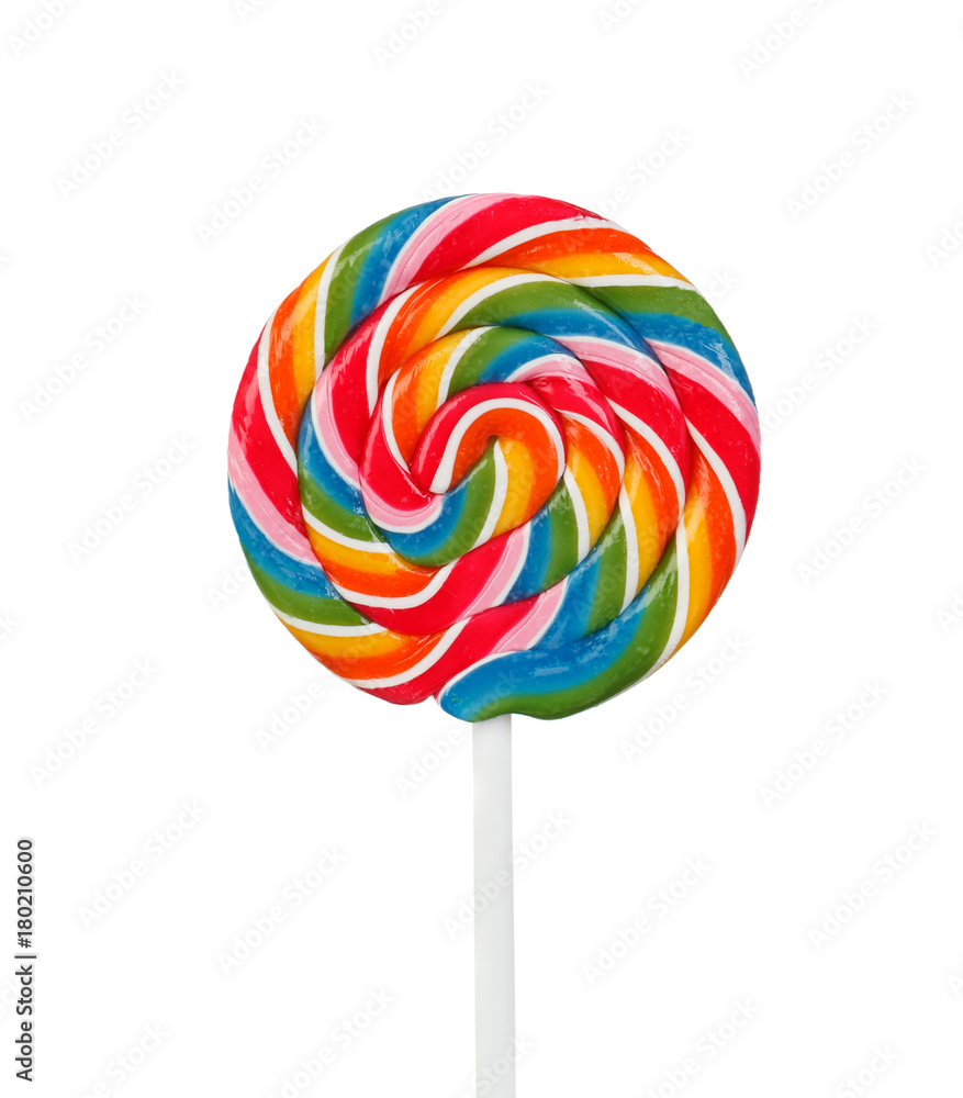 Nice lollipop with many colors - obrazy, fototapety, plakaty 