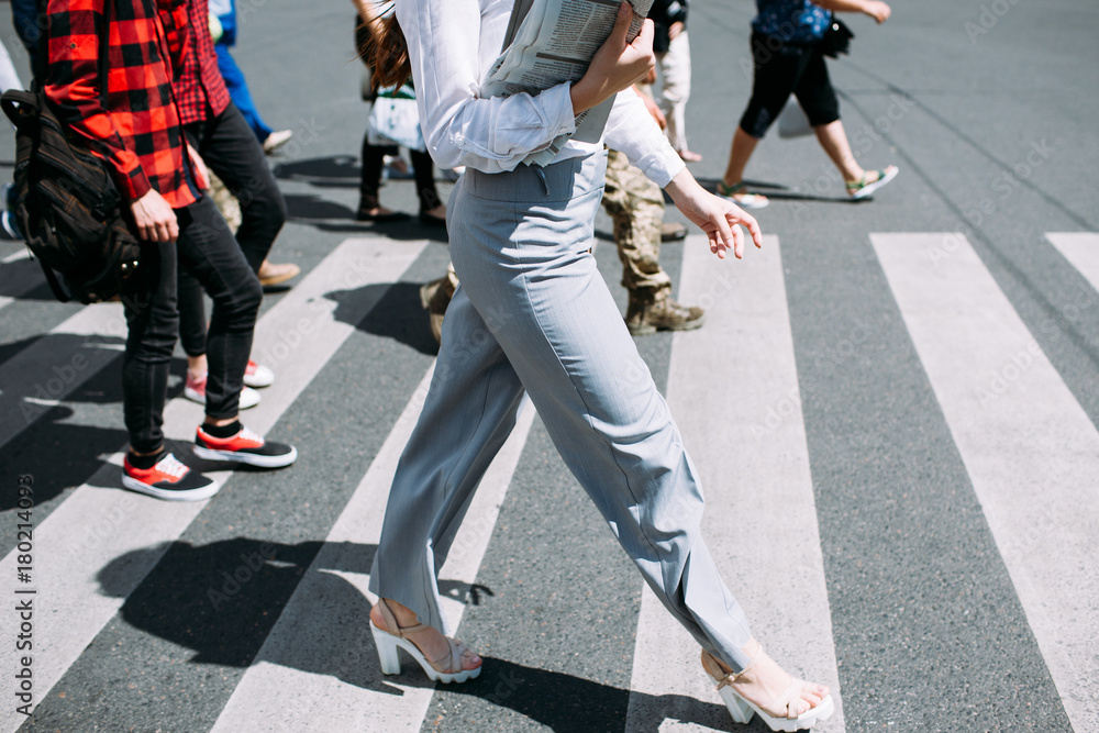 crosswalk urban lifestyle city rush hour crowd concept crosswalk urban lifestyle city rush hour crowd concept