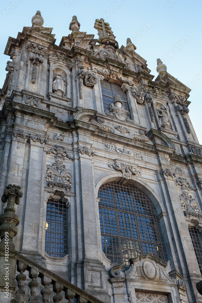 Clerigos Church in the Center of Porto, Portugal