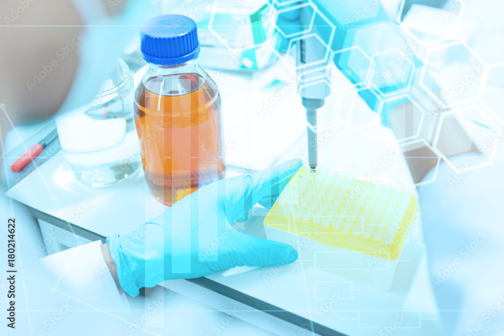 The scientists injected chemicals into plastic tubes. The scientists injected chemicals into plastic tubes.