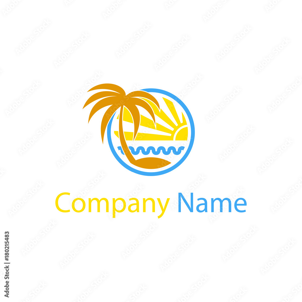 tropical summer logo template