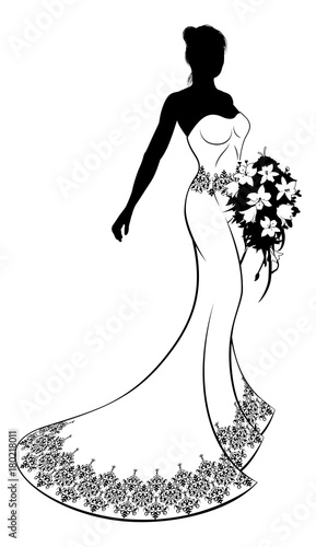 Bride Silhouette with Weddi...