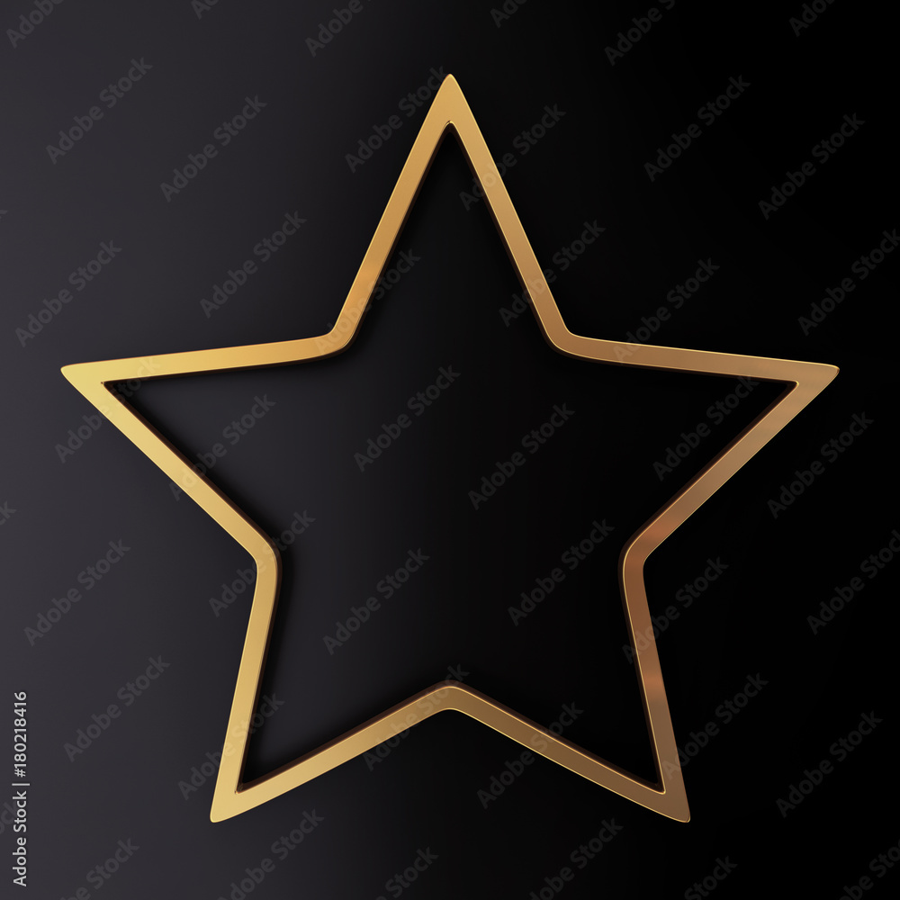 Gold star frame on black background Gold star frame on black background