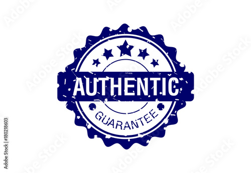 Authentic guarantee stamp design logo