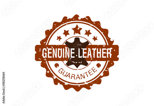 Genuine leather guarantee stamp design