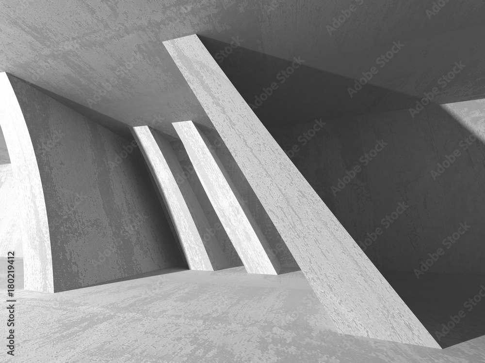 Dark basement empty room interior. Concrete walls Dark basement empty room interior. Concrete walls
