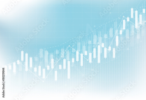 Business candle stick graph chart of stock market investment trading on dark background design. Bullish point, Trend of graph. Vector illustration