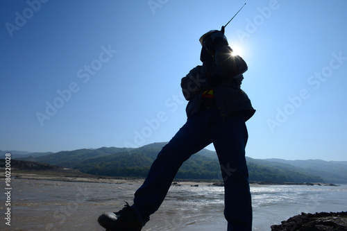 Construction Heavy Working Site Building Xayaburri Dam, Xayaburi, Laos	 photo