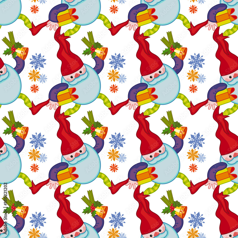Seamless pattern with gnomes 