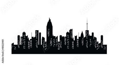 Set of vector cities silhouette