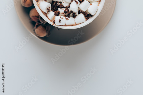 cacao with marshmallows and walnuts