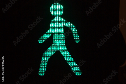Green traffic light for pedestrians