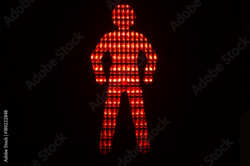 Red traffic light for pedestrians