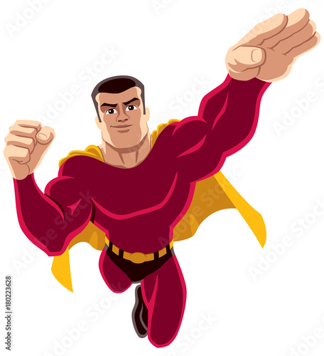 Superhero Flying 4 / Flying superhero over white background. 