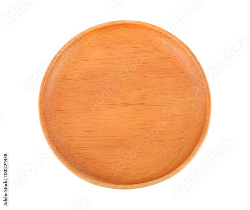 Wood plate on white background